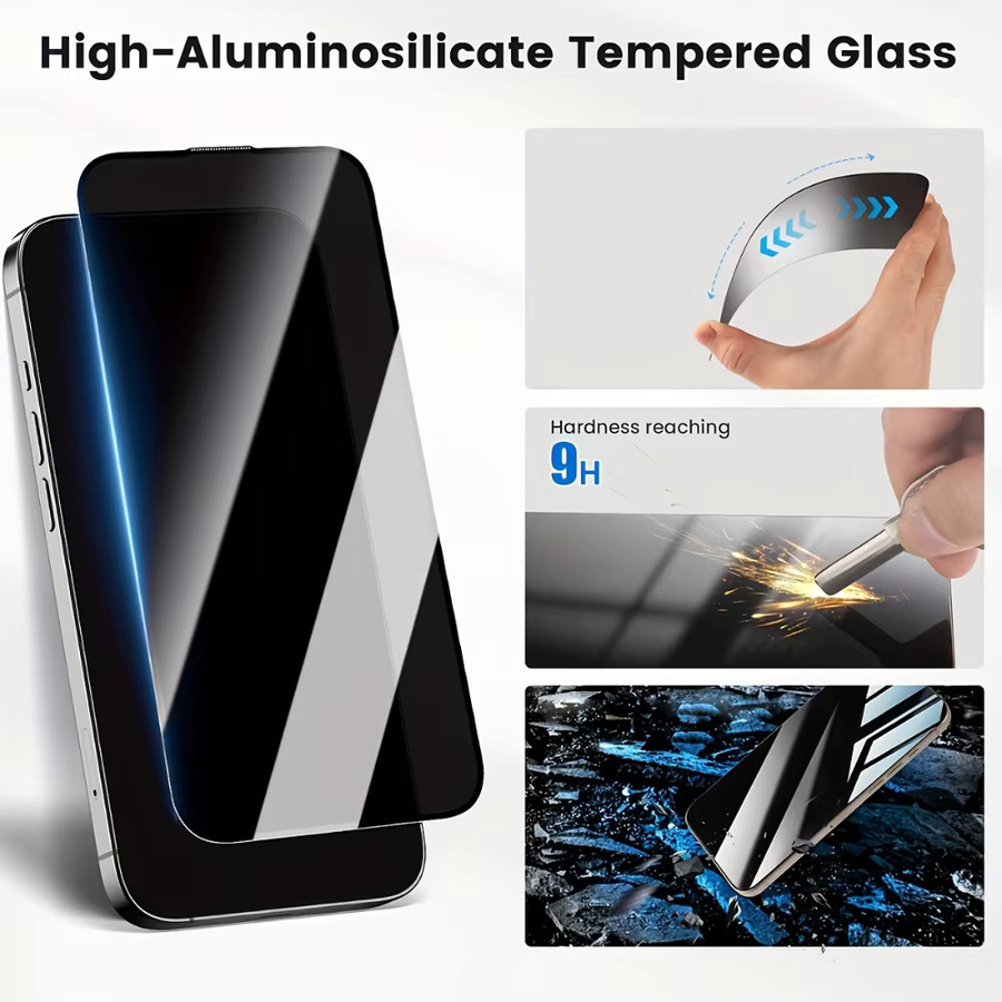 NNBILI 4er-Pack Sichtschutzfolie aus gehärtetem Glas für iPhone 17 Pro Max, transparent - Bild 5