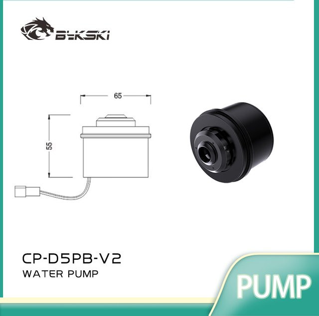 Bykski D5-Pumpe CP-D5PB-V2 in Schwarz, 18 W, 720 l/h, maximale Förderhöhe 4,5 m, mit TACH-Rotationsrückmeldung und Keramikachse - Bild 1