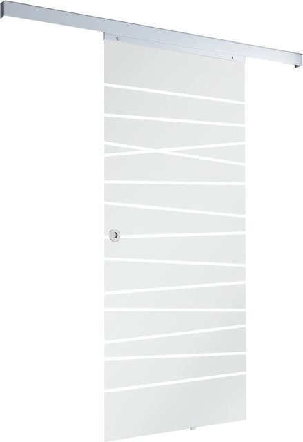inova Glasschiebetür Mikado Komplettset aus Glas und Aluminium, Farbe Silber/Transparent, B/H: 88,0 x 203,5 cm - Bild 1