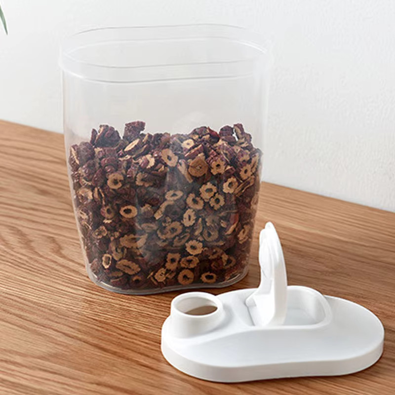 VIE LENTE Vorratsglas aus Glas und Kunststoff in Grün, versiegelte Aufbewahrungsbox für Getreide und Trockenfutter, 1000 ml oder 1500 ml - Bild 1
