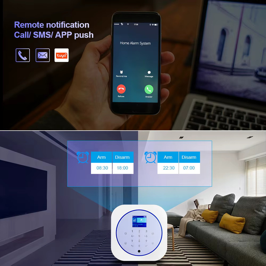KERUI Wireless Home Alarm System GSM WiFi Sicherheitsalarmsystem mit Bewegungssensor in Weiß, kompatibel mit Alexa und Google Home für dein Zuhause und deine Wohnung - Bild 5