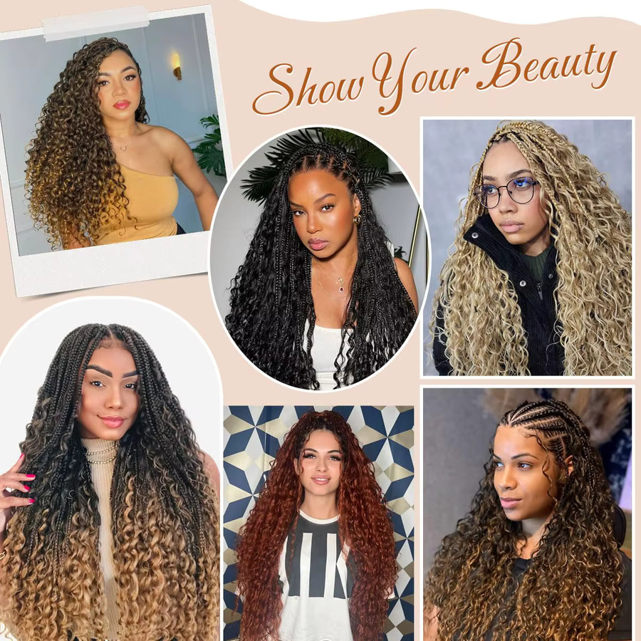 Wigundle Ash Honey Blonde Crochet-Twist-Box-Braids, synthetisch, lockig - Bild 4