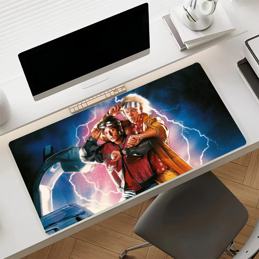 Großes Gamer-Mauspad Zurück in die Zukunft in Multicolour, rutschfeste Schreibtischunterlage für Laptop und Büro - Bild 6