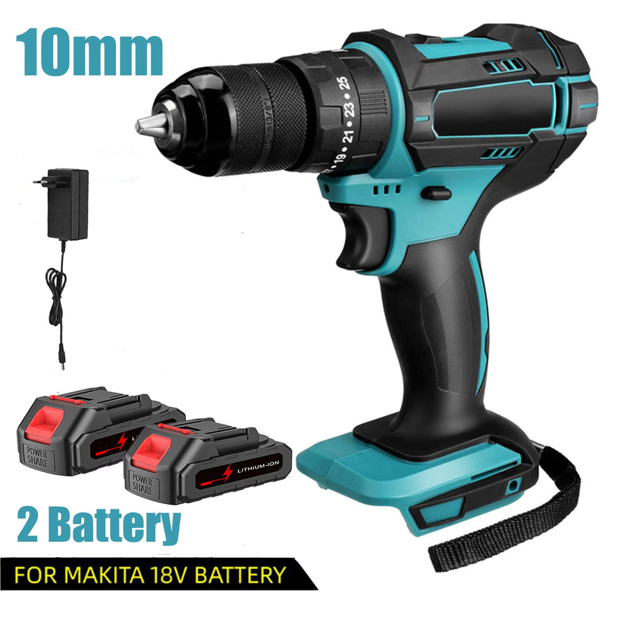 DWiusty 3-in-1 Elektrischer Schlagbohrer mit 10mm Bohrfutter, 4000 U/min und 520 Nm Drehmoment, Blau, kompatibel mit Makita LXT Akkus - Bild 8