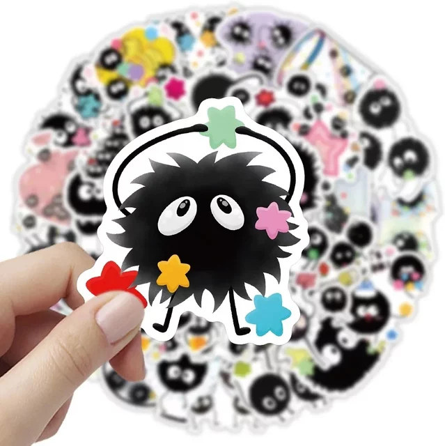 GOGOTU Ruß Sprites Aufkleber, 50-teiliges Set, Cartoon Aufkleber - Bild 1