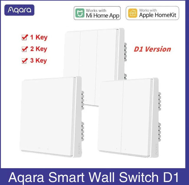 Aqara D1 Smart Wand Lichtschalter ZigBee mit Apple HomeKit Unterstützung in Weiß - Bild 1