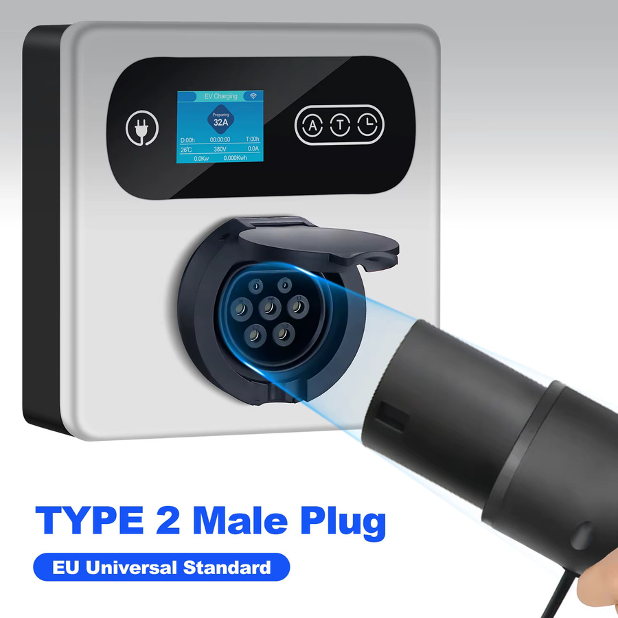 Kolanky Typ 2 EV-Stecker 1P/3Phase Ladepistolenkopf 16A/32A IEC 62196-2 in Schwarz - Bild 5