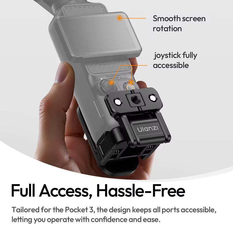 Ulanzi PK16 Schnellwechsel-Magnetfuß für DJI Pocket 3 4 4P, Magnetischer Griffadapter mit 1/4 Zoll und GoPro Anschlüssen, Schwarz - Bild 4