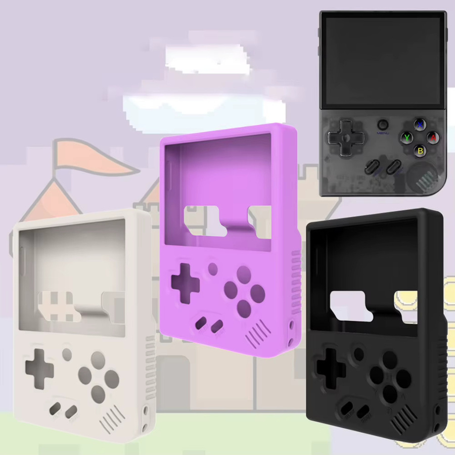 VKTECH Stoßfeste Silikon-Schutzhülle für Miyoo Mini Plus Handheld-Spielekonsole in Lila - Bild 2