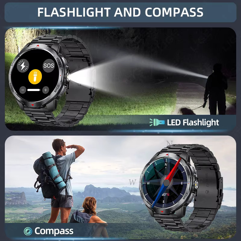 LIGE Smartwatch für Herren in Schwarz mit 1,7 Zoll Display, Bluetooth-Anruffunktion, Sprachassistent und 3ATM Wasserdichtigkeit - Bild 6