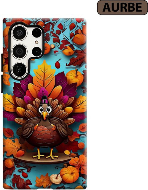 Aurbe Handyhülle für Samsung Galaxy S26 S25 S24 S23 Ultra Plus mit HD Hard Turkey Harvest Design in Multicolour - Bild 1