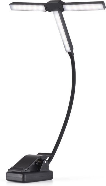 TOMTOP JMS Notenpultleuchte in T-Form mit Klemme, faltbare LED-Lampe mit 51 LED-Perlen, 4 Farbtemperaturen und 12 Helligkeitsstufen, schwarz - Bild 1