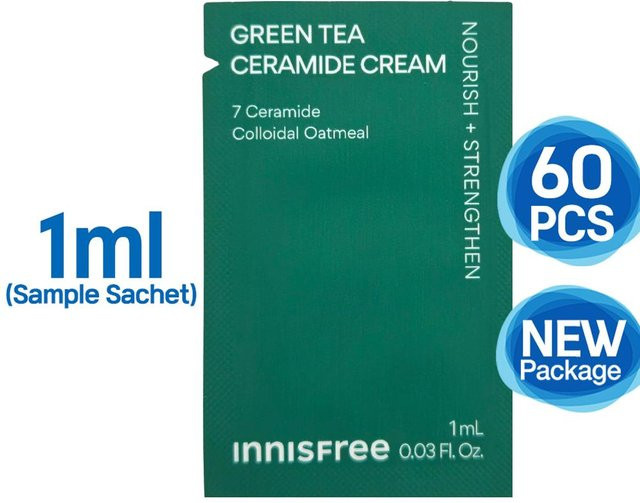 INNISFREE Green Tea Ceramide Cream, 60 x 1 ml, Hyaluronsäure - Bild 1