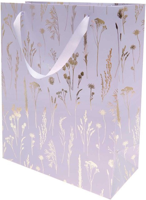 Rico Design Paper Poetry Geschenktüte Gräser lila B: 26 cm, H: 32 cm, T: 12 cm - Bild 1