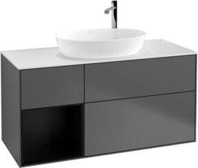 V&B Finion Waschtischunterschrank mit Wandbeleuchtung, Blau und Anthrazit, B/T/H: 120 x 50,1 x 50,1 cm - Bild 1