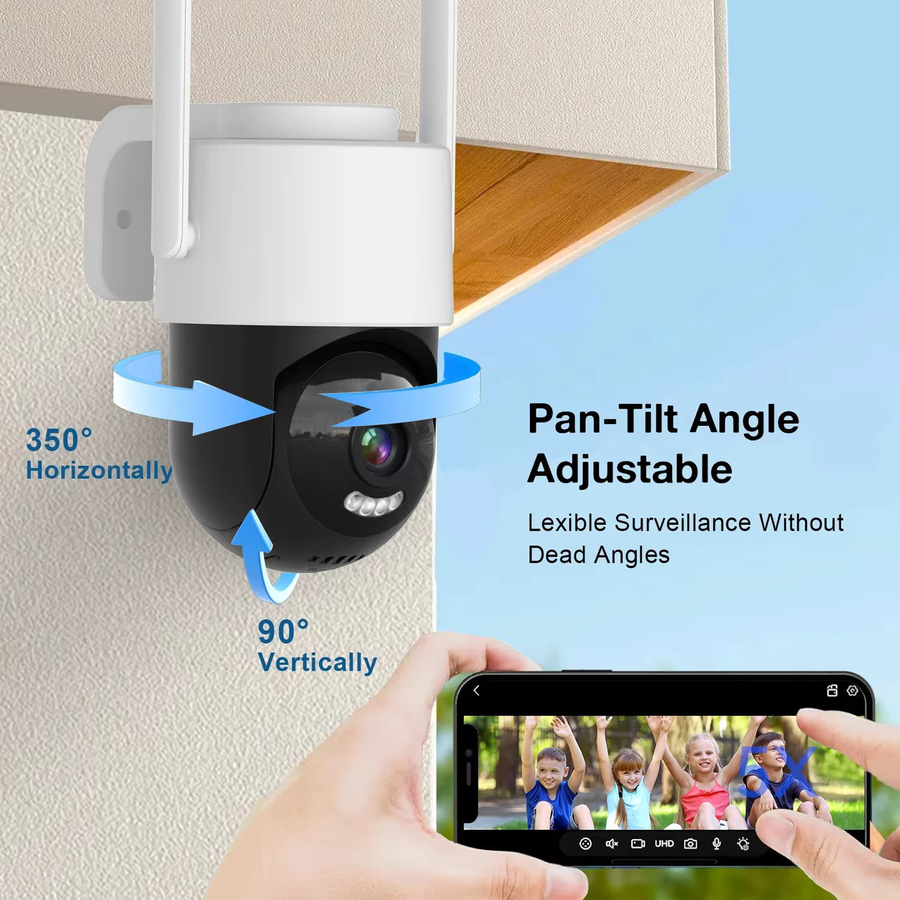Tuya WLAN PTZ-Außenkamera mit 5MP Auflösung, 5-fach Zoom, Vollfarb-Nachtsicht und Personenverfolgung in Weiß - Bild 4