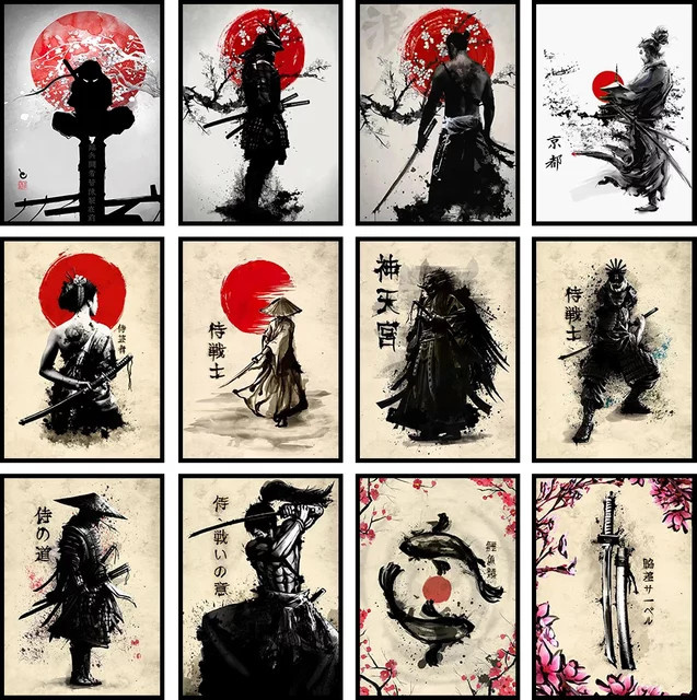 YUTTEE 5D Diamantmalerei DIY Set Aquarell Japanische Samurai Ninja Mosaik Kreuzstich in Multicolor - Bild 1