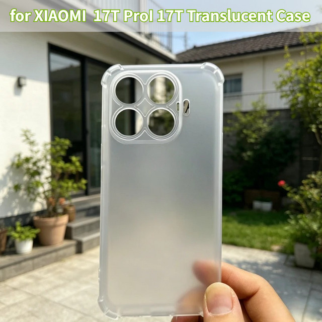 Stoßfeste Handyhülle im Eisnebel-Look für Xiaomi 17T Pro, 15T Pro und 17T Ultra Slim, transparent mit Airbag-Schutz an den Ecken - Bild 1