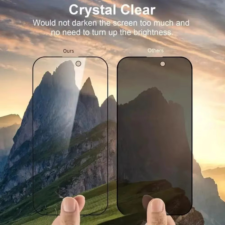 ZMZE 4er-Pack Anti-Spionage Hartglas Displayschutzfolie für iPhone 17 16 15 14 13 12 11 Pro Max Plus XR XS Transparent - Bild 3