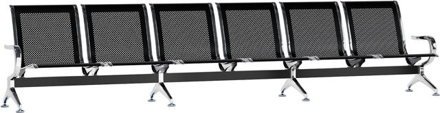 CLP Wartebank Airport I Sitzbank für 6 Personen mit Rückenlehne und Metallgestell in Silber - Bild 1