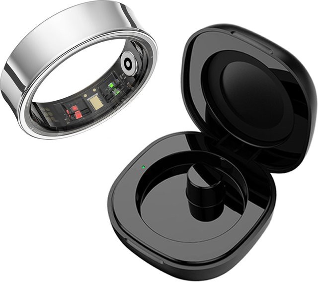 Uhoofit Smart Ring R09 in Schwarz mit Herzfrequenzmessung, SpO2-Sensor, Schlafmonitor und 5ATM Wasserdichtigkeit - Bild 1