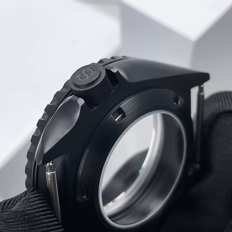 MACARLON Uhrengehäuse Edelstahl, Schwarz, 42 mm, Unisex - Bild 4