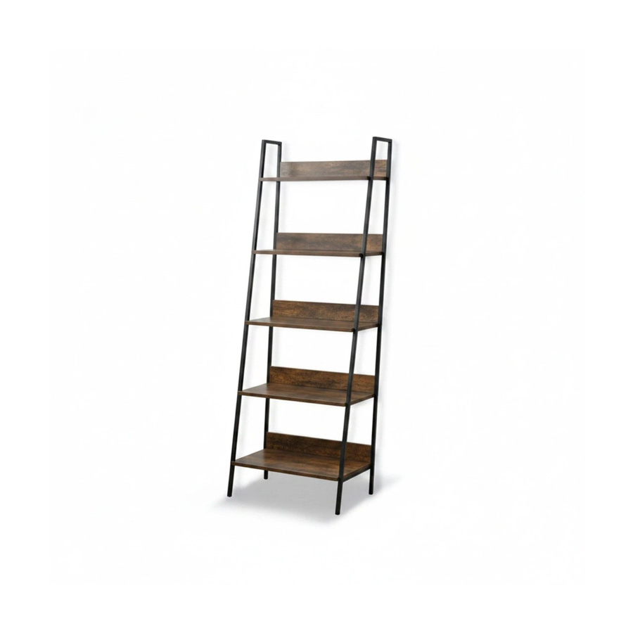 Relaxdays Standregal im Vintage-Design mit 5 Ablagen aus MDF und Eisen, Farbe Braun, H x B x T: 170 x 60 x 30 cm - Bild 2