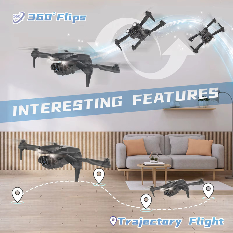 morlyrctooy Mini-Drohne, RC-Quadcopter, 1080P HD-Kamera, faltbar, 2 Batterien - Bild 4