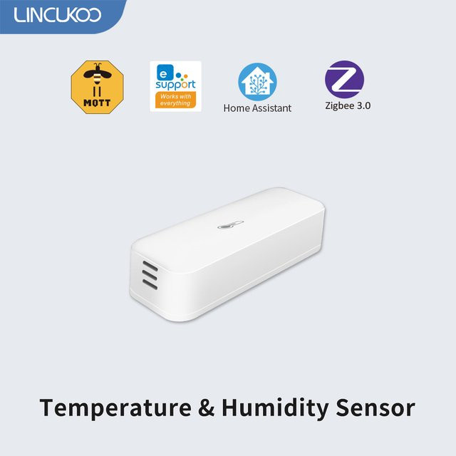 Lincukoo Smart Zigbee 3.0 Temperatur- und Feuchtigkeitssensor in Weiß für Smart Home Assistant mit Zigbee2MQTT und Ewelink Unterstützung - Bild 1