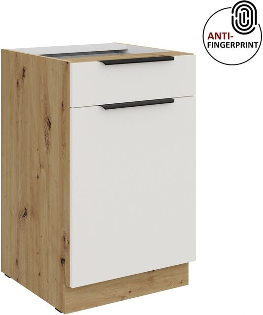 Küchenunterschrank ARIA in Weiss ultra matt mit Anti-Fingerprint-Beschichtung, Breite: 50 cm - Bild 1