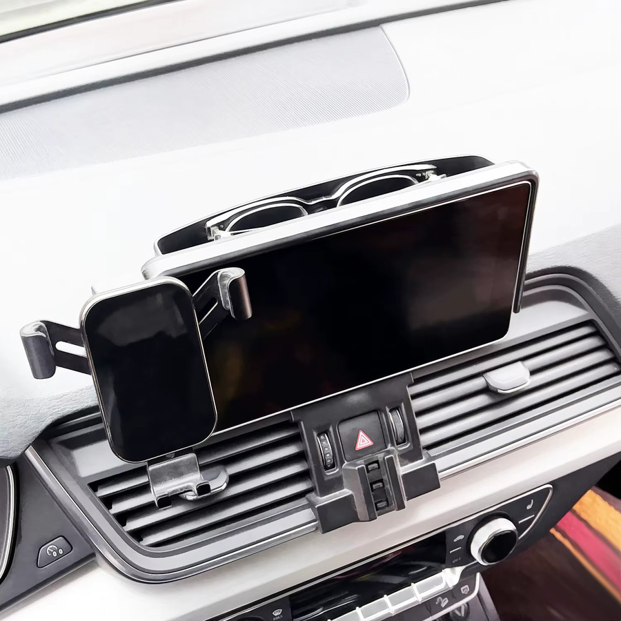 Autotelefonhalter für Audi Q5 und SQ5 ab Baujahr 2018 mit kabelloser Schnellladefunktion und fester Basis für das Bildschirmpanel in Schwarz - Bild 3