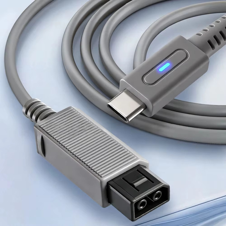 USB-C Ladekabel für Nintendo Wii mit LED-Anzeige, 45W PD Gaming-Stromversorgungskabel, grau, Länge: 1,8 m - Bild 2