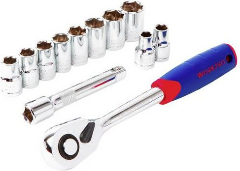 WorkPro Steckschlüsselsatz metrisch 12-teilig in Silber WP202558 - Bild 1