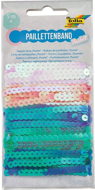 Festliche Paillettenbänder Pastell-Mix aus Kunststoff in Multi-Farben - Bild 1