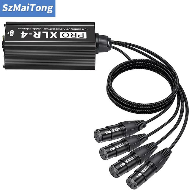 TITAK 1 Paar 4-Kanal XLR zu RJ45 Netzwerkkabel-Verlängerung in Schwarz, unterstützt Cat5e und Cat6 für Mikrofon und DMX512 Bühnenlicht - Bild 1