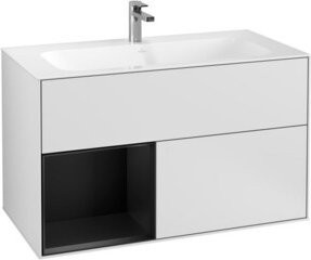 V&B Finion Waschtischunterschrank mit LED-Wandbeleuchtung, weiß lackiert, B: 99,6 cm, H: 59,1 cm - Bild 1