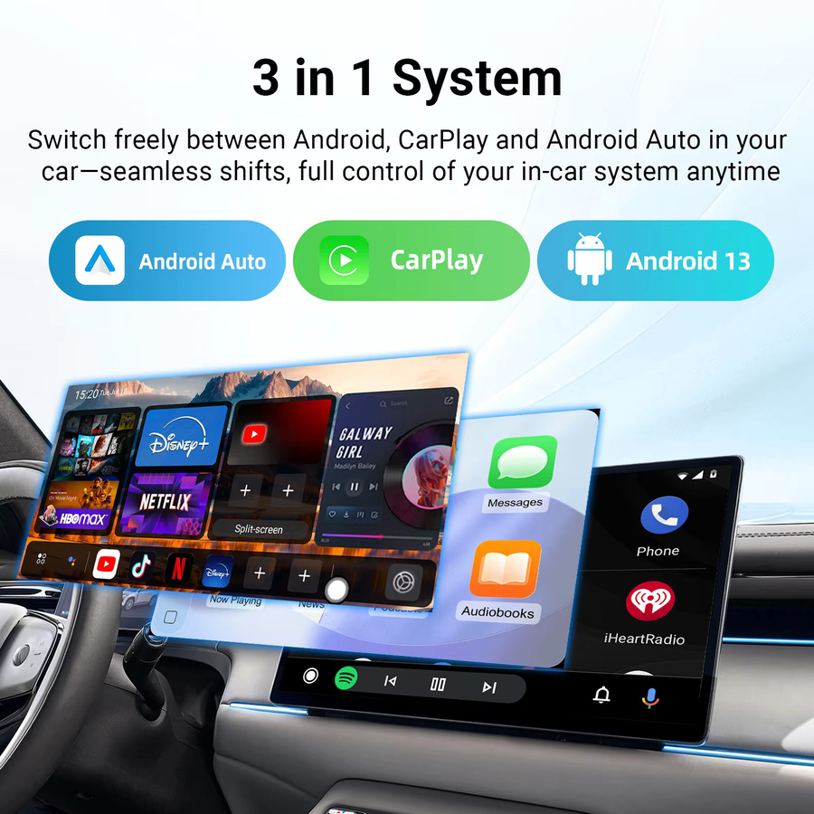 Ezonetronics CarPlay AI Box für BMW mit Android 13, 8+128GB, Dual-WLAN, 4G SIM und HDMI-Ausgang, Schwarz - Bild 4