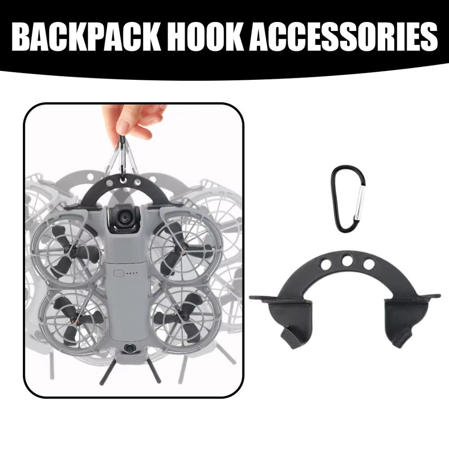 DJI NEO 2 Rucksack-Haken und Halterung mit Clip-Design für Tisch- oder Wandmontage, Schwarz - Bild 2