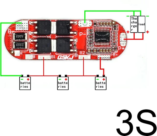 3S 25A 18650 Li-Ion Akku BMS Schutzplatine in Rot für E-Bike, E-Scooter und Elektrowerkzeuge - Bild 1