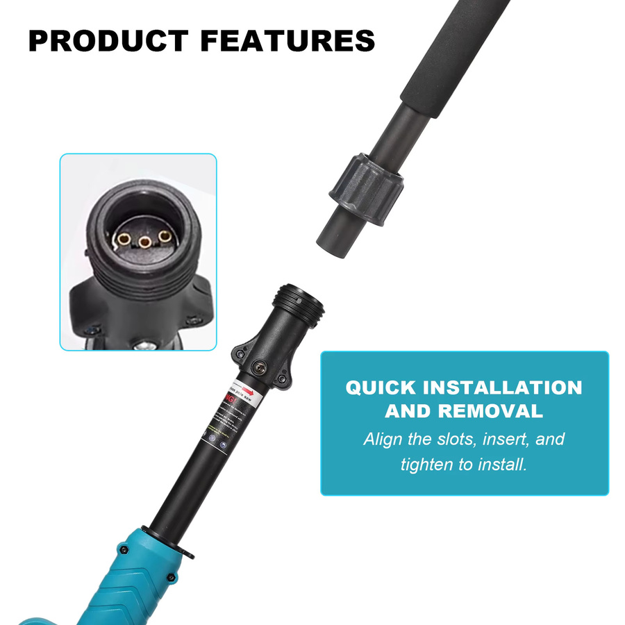 2-in-1 Akku-Gartenwerkzeug Set mit bürstenloser Kettensäge und Heckensäge, blau, kompatibel mit Makita LXT 18V - Bild 6