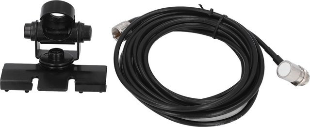 Nagoya Mobile Antennenhalterung mit Klemme und 5 Meter PL-259 Koaxialkabel Verlängerung in Schwarz für TH 9800 und TH 7800 Mobilfunkgeräte - Bild 1