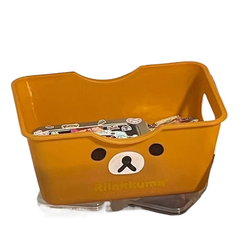 Rilakkuma Aufbewahrungskorb in Braun als multifunktionaler Kawaii Desktop-Organizer aus Kunststoff für Schreibwaren und Bastelzubehör - Bild 4