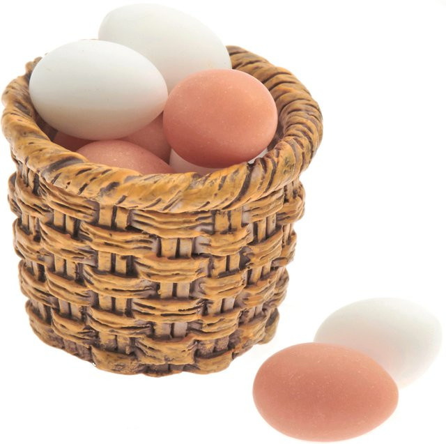 Rico Design Wichtelwelt Miniatur Eierkorb mit 8 Eiern Ostern - Bild 1