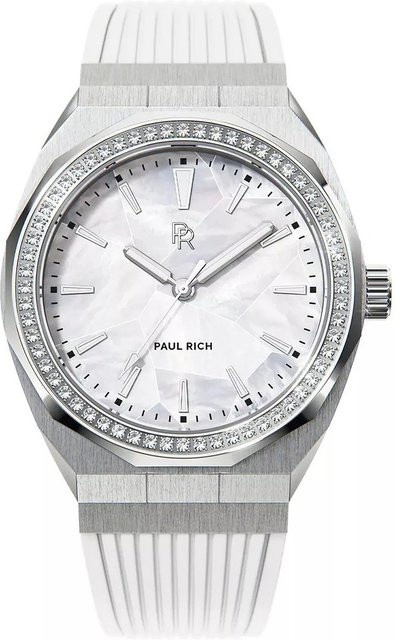 Paul Rich Damenuhr, Quarz, Edelstahl, 38 mm, Silikon, Weiß, 5 ATM - Bild 1