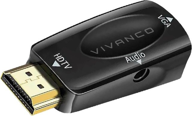 Vivanco HDMI-zu-VGA-Adapter in Schwarz - Bild 1