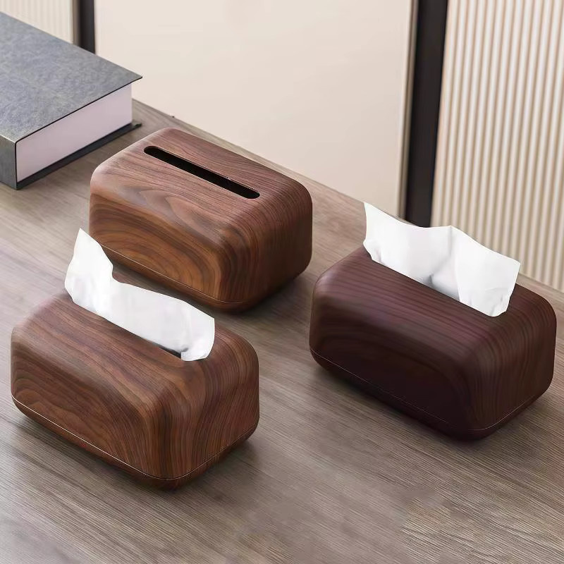 WHPHous Taschentuchbox aus Massivholz im chinesischen Stil, Farbe: Braun - Bild 3