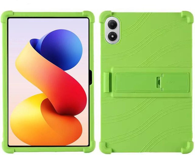 Stoßfeste Silikon-Schutzhülle mit Ständer für Xiaomi Redmi Pad 2 Pro 12,1 Zoll in Grün - Bild 1
