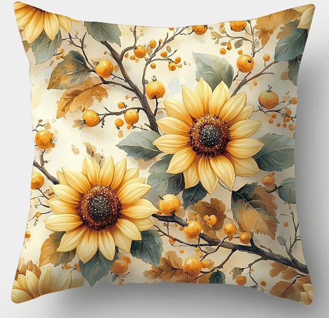 JMG Clothing Kissenbezug Sonnenblumen Herbst mit Reißverschluss, Gelb, B/B/H: 50 x 50 x 0 cm - Bild 1
