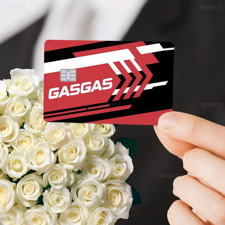 GasGas Red Motorrad Anime Aufkleber Set mit Kreditkarten und Bus Pass Design in Rot für deine Dekoration - Bild 5