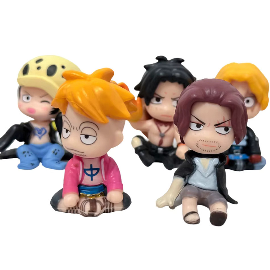 Bandai One Piece Figuren, 10-teiliges Set, Q-Version, sitzend, Kunststoff - Bild 2